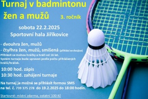 Turnaj v badmintonu Jiříkovice 22.2.2025