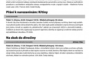 Kino Měnín - Program na březen 2026