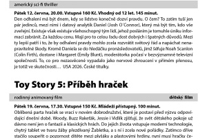 Kino Měnín - Program na červen 2026