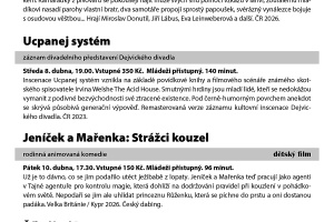 Kino Měnín - Program na duben 2026