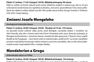 Kino Měnín - Program na květen 2026
